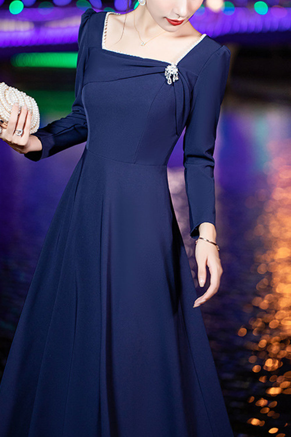 Evening Dress – Elegant Banquet Gown | High-End Light Luxury Host Skirt for Annual Events & Ceremonies