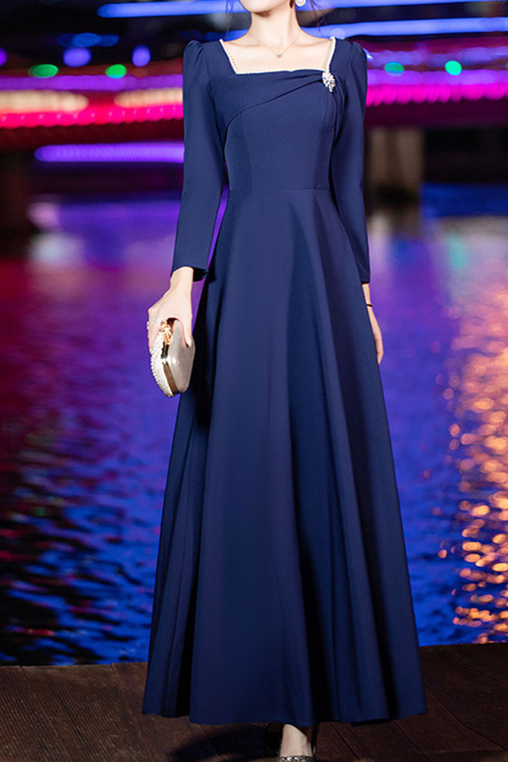 Evening Dress – Elegant Banquet Gown | High-End Light Luxury Host Skirt for Annual Events & Ceremonies
