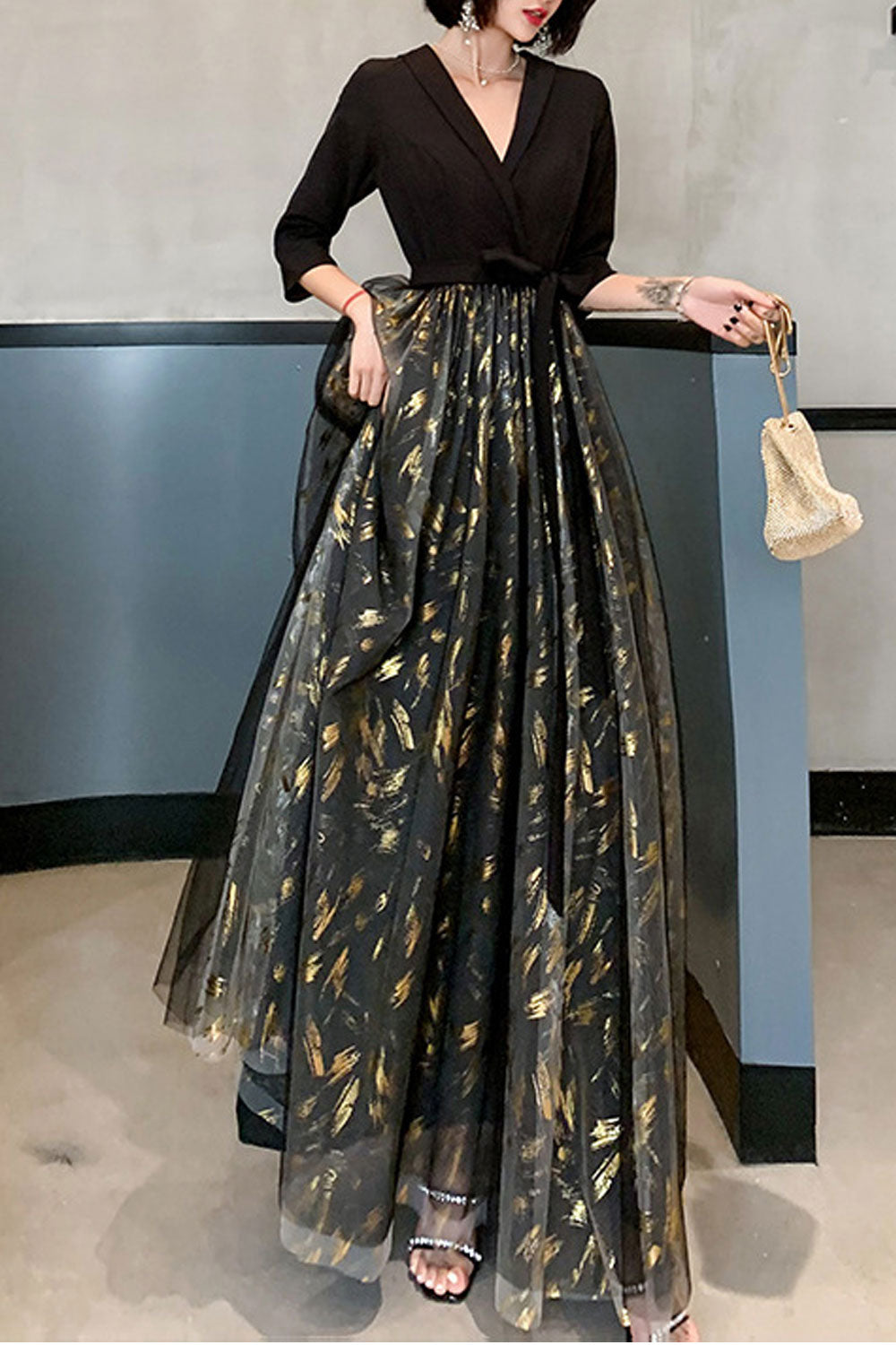 Elegant Black Long Skirt – High-End Evening Banquet Maxi Skirt for Women | Queen Aura Birthday Party Dress
