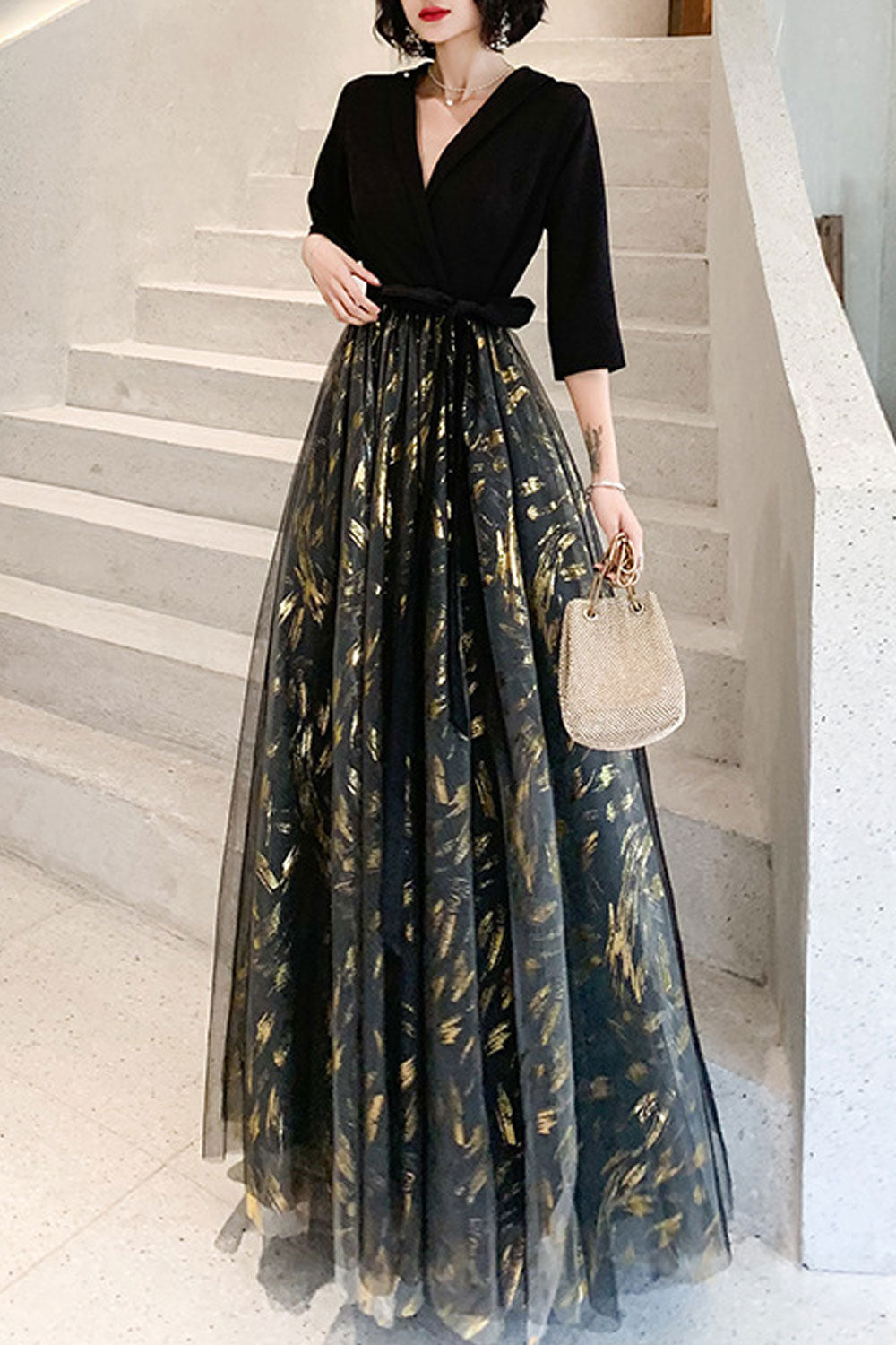 Elegant Black Long Skirt – High-End Evening Banquet Maxi Skirt for Women | Queen Aura Birthday Party Dress