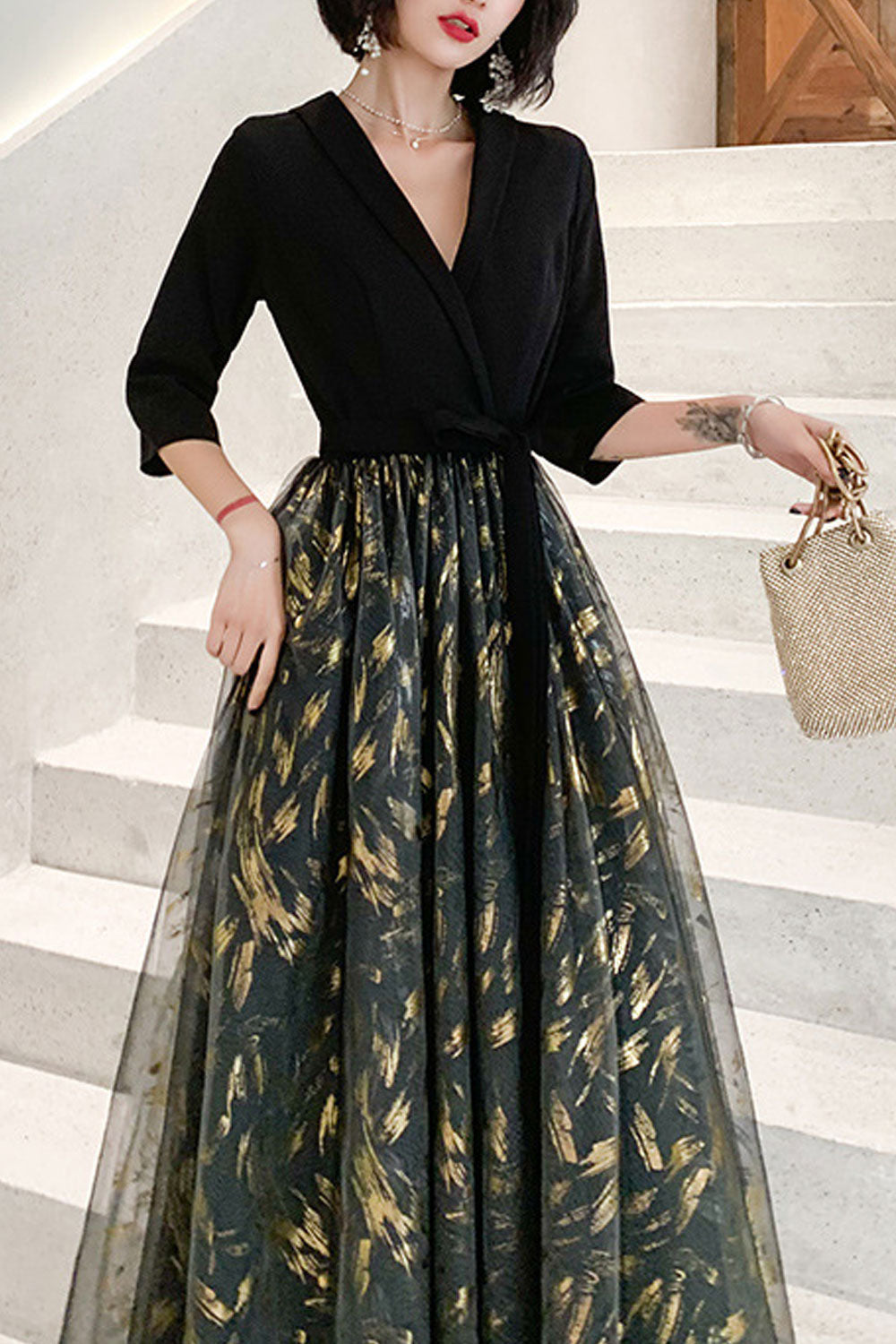 Elegant Black Long Skirt – High-End Evening Banquet Maxi Skirt for Women | Queen Aura Birthday Party Dress