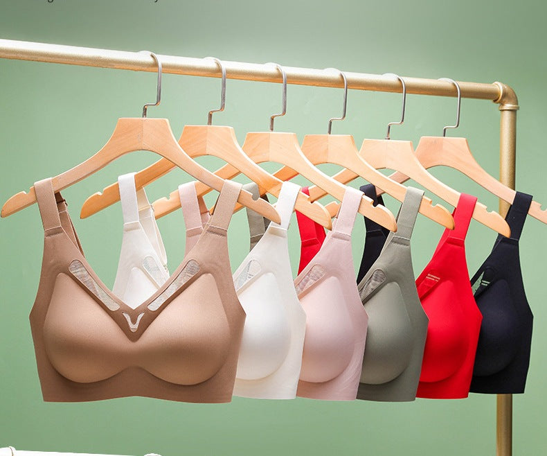 Women’s Seamless Jelly Strip Bra – Full Cup, Thin & Hollow Design | Invisible Support for Big Breasts