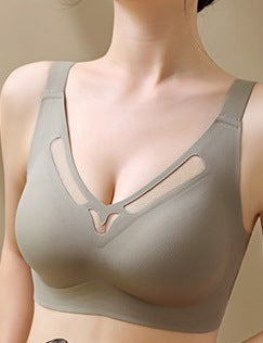 Women’s Seamless Jelly Strip Bra – Full Cup, Thin & Hollow Design | Invisible Support for Big Breasts