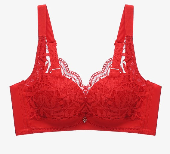 Women’s Red Wedding Lace Push-Up Bra – Medium Thickness | Adjustable Fit | Ideal for Small Busts