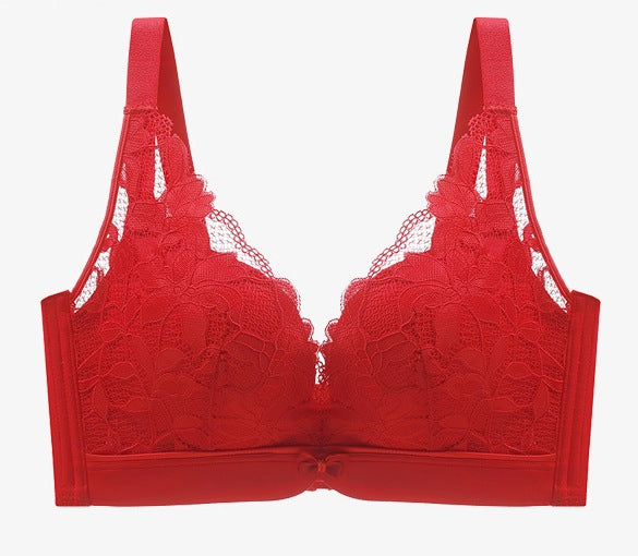 Women’s Red Wedding Lace Push-Up Bra – Medium Thickness | Adjustable Fit | Ideal for Small Busts