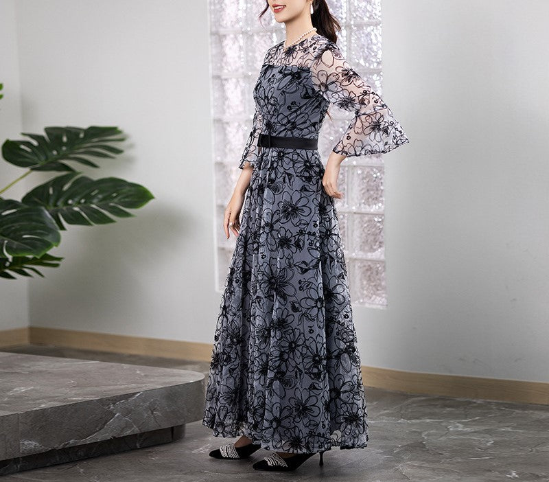 Elegant Long Evening Dress for Women – Slim Fit Banquet & Performance Gown for Adult Chorus or Formal Events