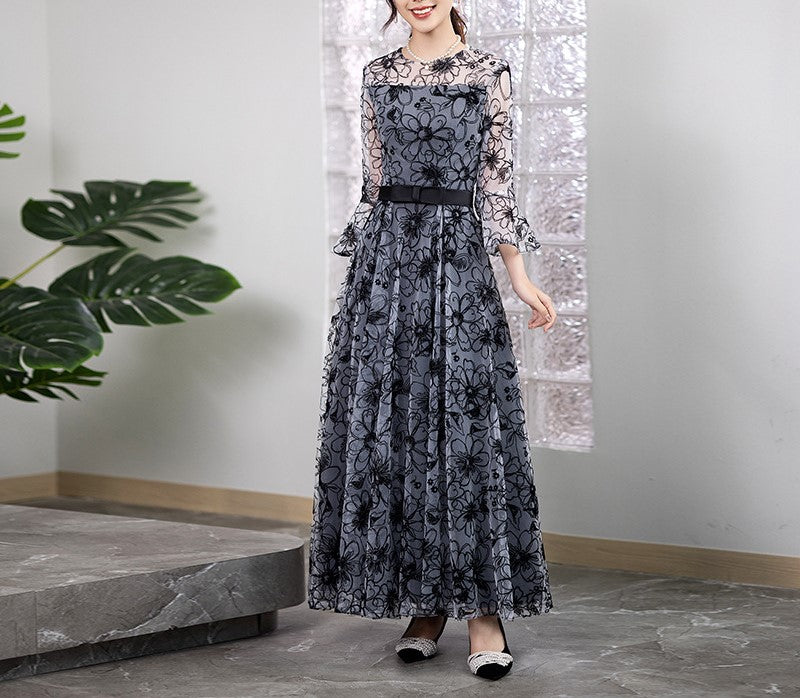 Elegant Long Evening Dress for Women – Slim Fit Banquet & Performance Gown for Adult Chorus or Formal Events