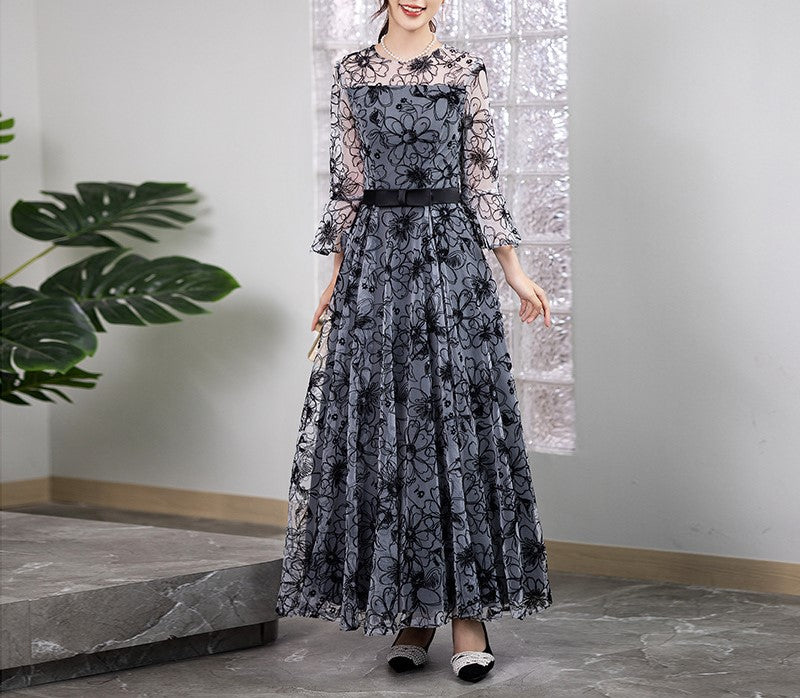 Elegant Long Evening Dress for Women – Slim Fit Banquet & Performance Gown for Adult Chorus or Formal Events