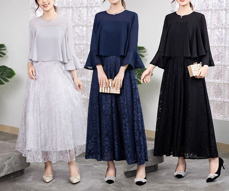 2025 New Women's Banquet Evening Dress | Trumpet Sleeve Slim Fit Gown