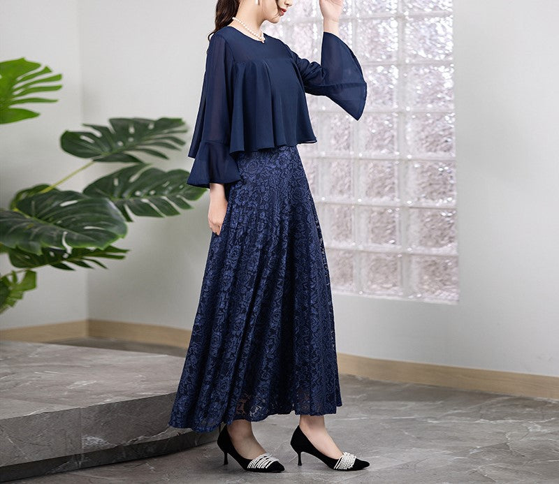 2025 New Women's Banquet Evening Dress | Trumpet Sleeve Slim Fit Gown