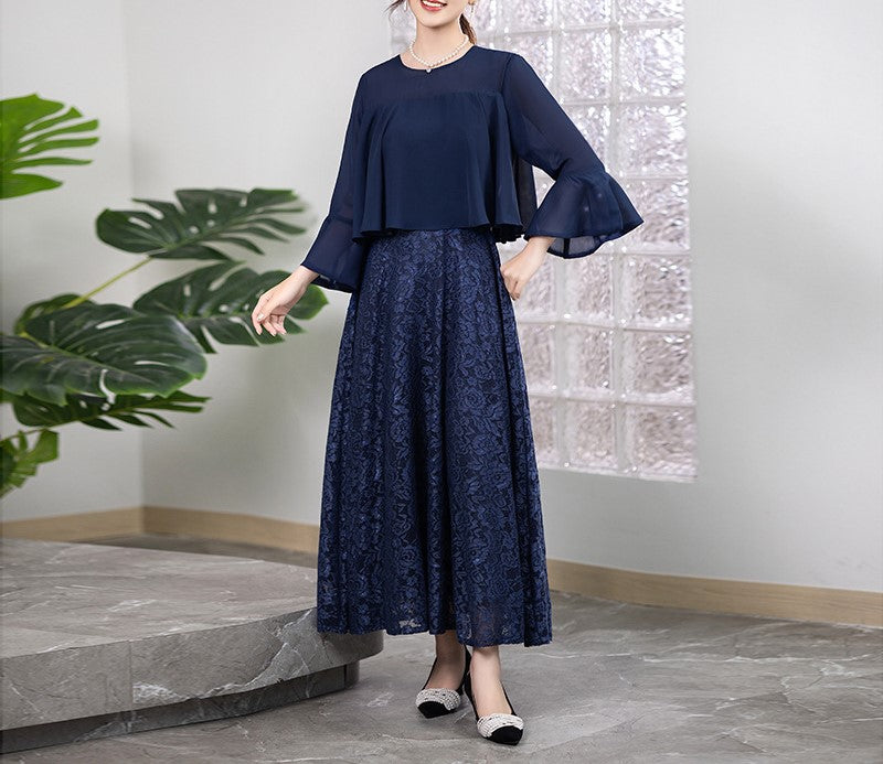2025 New Women's Banquet Evening Dress | Trumpet Sleeve Slim Fit Gown
