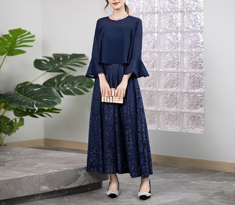 2025 New Women's Banquet Evening Dress | Trumpet Sleeve Slim Fit Gown