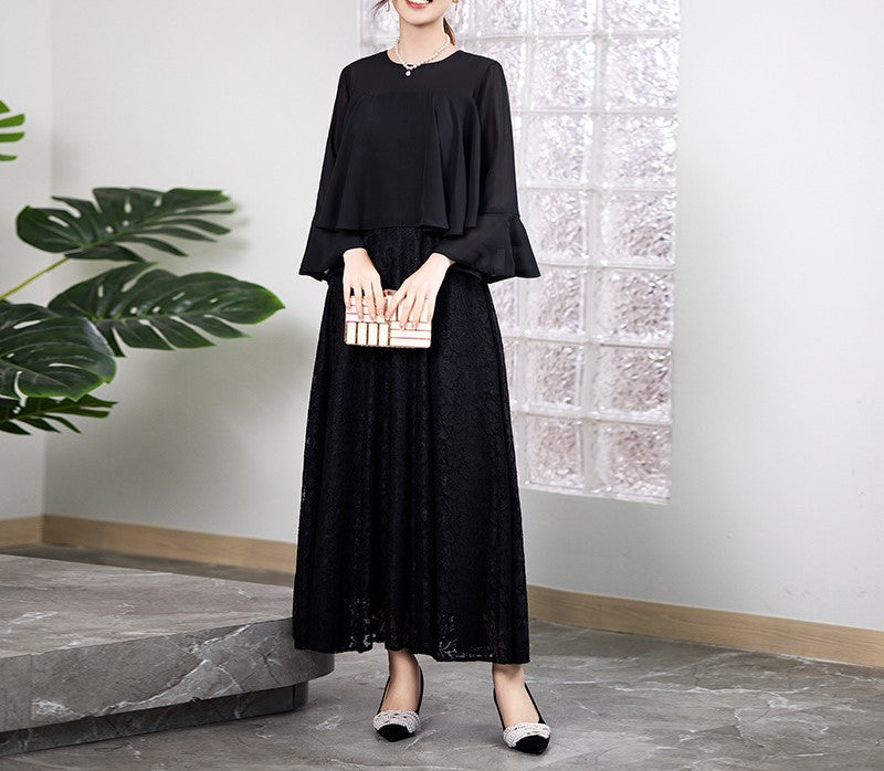 2025 New Women's Banquet Evening Dress | Trumpet Sleeve Slim Fit Gown