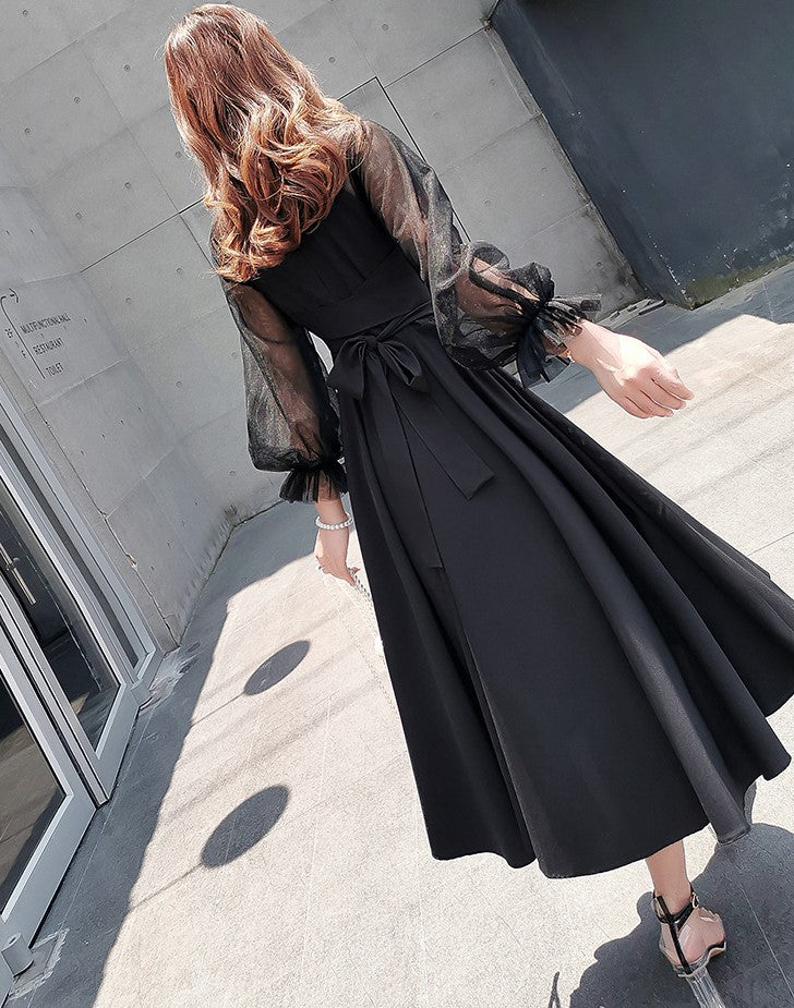 2025 New High-End Black Evening Gown – Light Luxury Banquet Dress with Daily Elegance & Celebrity Temperament