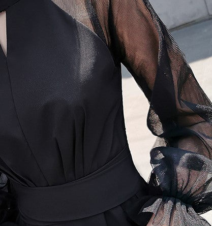 2025 New High-End Black Evening Gown – Light Luxury Banquet Dress with Daily Elegance & Celebrity Temperament