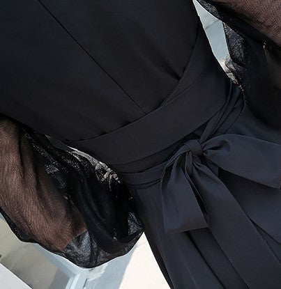 2025 New High-End Black Evening Gown – Light Luxury Banquet Dress with Daily Elegance & Celebrity Temperament