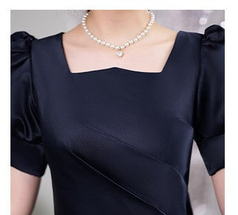 New French Evening Dress for Women – Elegant Banquet Party Gown, Temperament Host Outfit, Daily Chic Wear