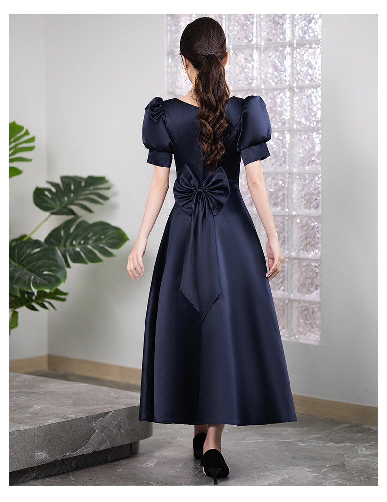 New French Evening Dress for Women – Elegant Banquet Party Gown, Temperament Host Outfit, Daily Chic Wear