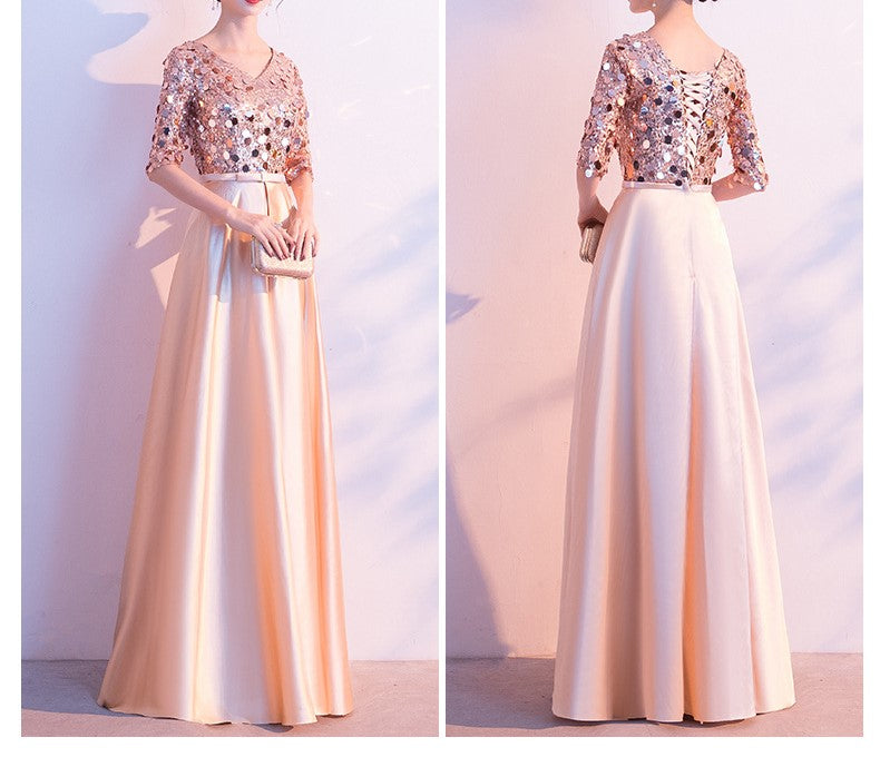 Radiant Luxe Golden Satin Dress – Elegant New Style for Women