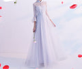 New Summer Sisters Bridesmaid Dresses – Long Gray Slim-Fit Evening Gown with Long Sleeves for Banquets & Weddings