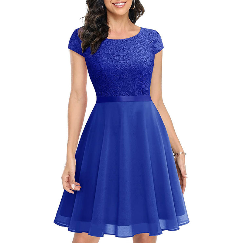 Summer Mesh Suspender Bridesmaid Dress – Elegant Flowing Medium-Length Gown