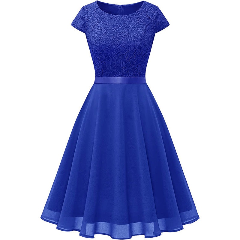 Summer Mesh Suspender Bridesmaid Dress – Elegant Flowing Medium-Length Gown