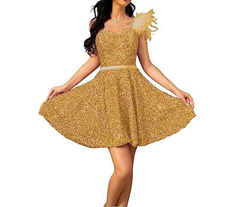 2025 New Sequin Evening Suspender Dress – Elegant Women’s Party Gown | Sparkly Formal Maxi Dress