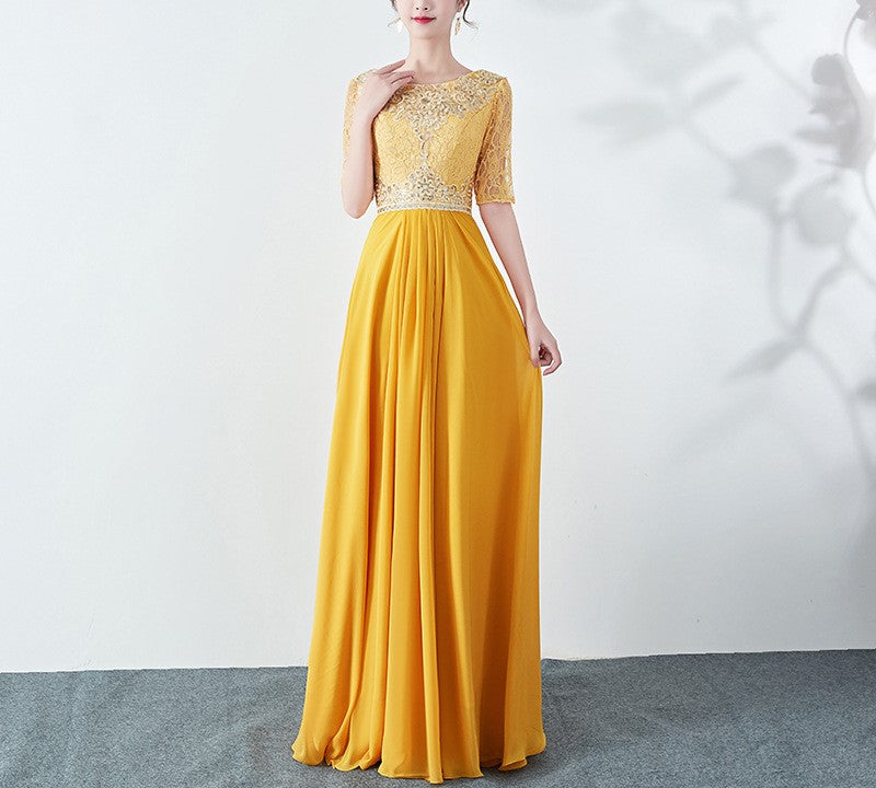 Elegant Long Evening Dresses for Women – Choir Performance Costume Gown for Middle-Aged & Elderly – Formal Conductor Skirt Outfi