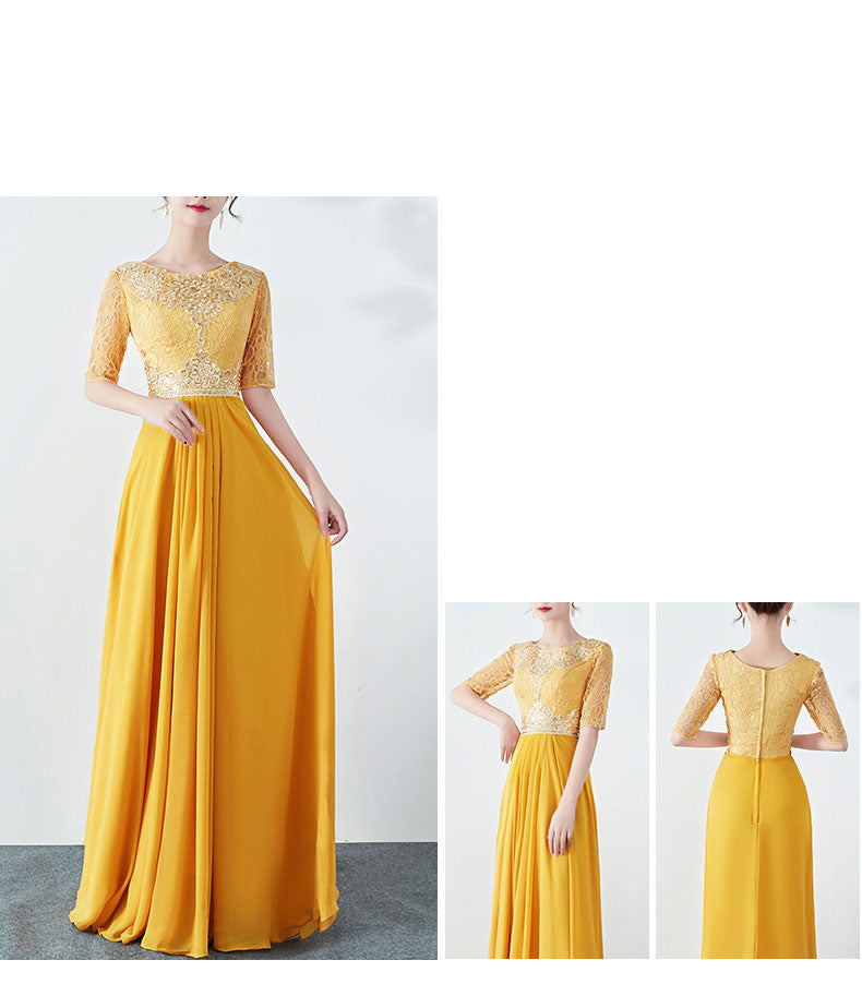 Elegant Long Evening Dresses for Women – Choir Performance Costume Gown for Middle-Aged & Elderly – Formal Conductor Skirt Outfi