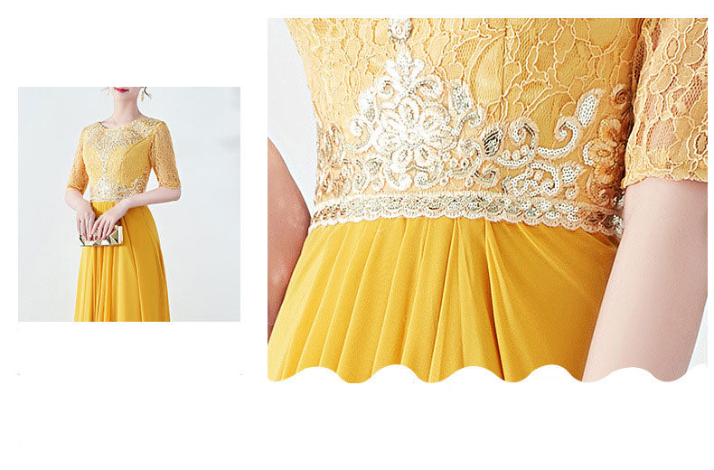 Elegant Long Evening Dresses for Women – Choir Performance Costume Gown for Middle-Aged & Elderly – Formal Conductor Skirt Outfi