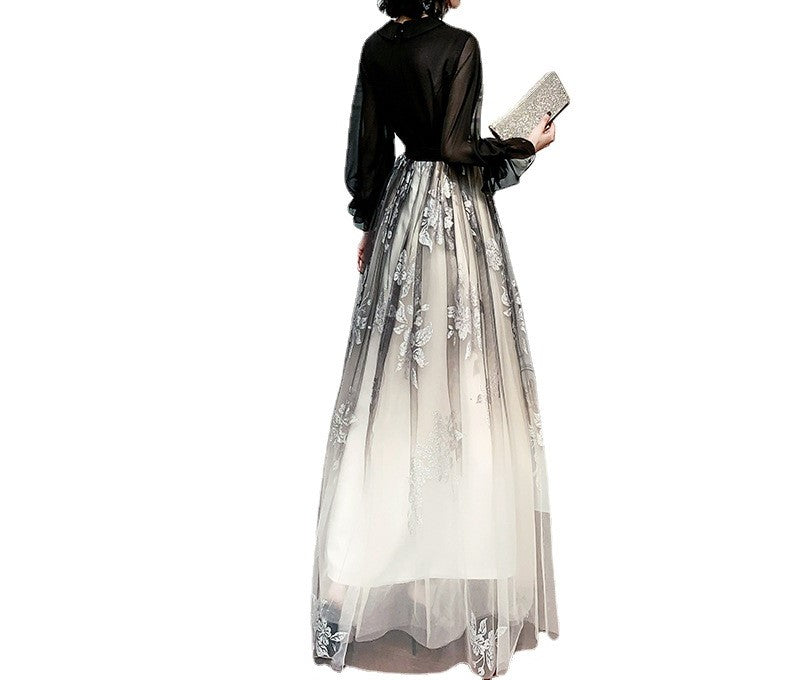 New Style Women's Black Evening Dress – Light Luxury Niche Design for Banquets, Everyday Elegance, Piano Performances