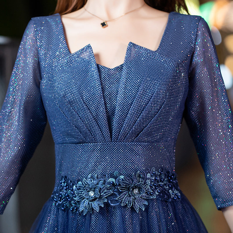 Elegant Blue Evening Dress – Luxury Celebrity-Inspired Gown for Gala