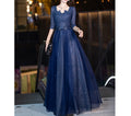 Elegant Blue Evening Dress – Luxury Celebrity-Inspired Gown for Gala