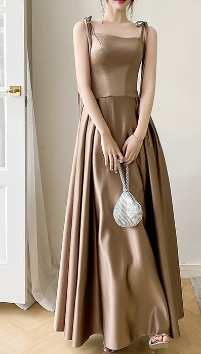 Summer Satin Bridesmaid Dress – Elegant Long Gown for Wedding, Banquet, Evening Party, Sisterhood Annual Meeting