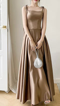 Summer Satin Bridesmaid Dress – Elegant Long Gown for Wedding, Banquet, Evening Party, Sisterhood Annual Meeting