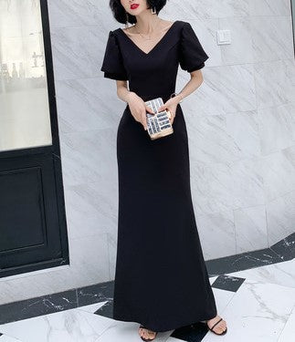 New Black Evening Dress for Women – Elegant Long Gown for Banquets, Annual Meetings, and Celebrity Events