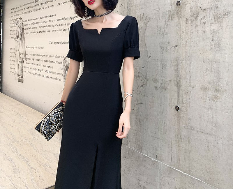 New Black Evening Dress for Women – Elegant Long Gown for Banquets, Annual Meetings, and Celebrity Events