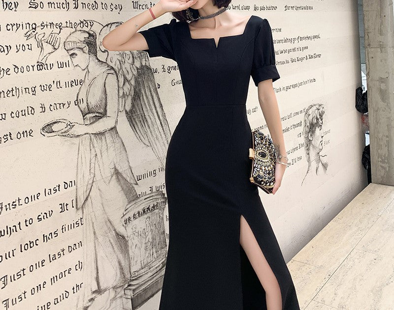 New Black Evening Dress for Women – Elegant Long Gown for Banquets, Annual Meetings, and Celebrity Events