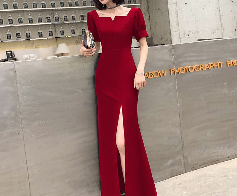 New Black Evening Dress for Women – Elegant Long Gown for Banquets, Annual Meetings, and Celebrity Events