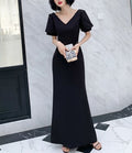 New Black Evening Dress for Women – Elegant Long Gown for Banquets, Annual Meetings, and Celebrity Events