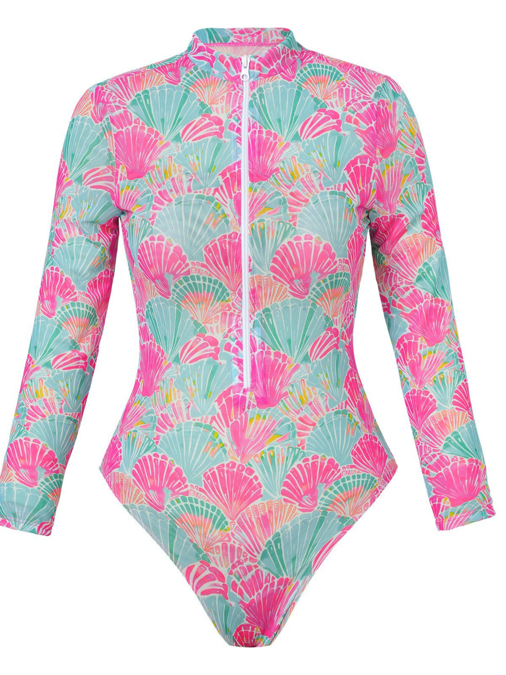 Women's Long Sleeve Zipper One-Piece Swimsuit