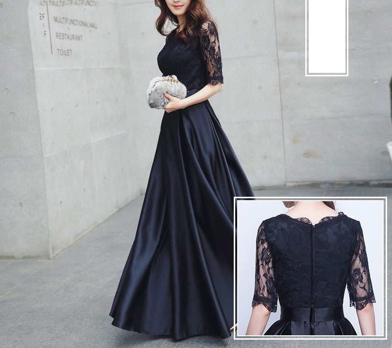 Elegant Black Small Evening Dress – Women's Banquet, Formal, Birthday, Host & Daily Wear Skirt