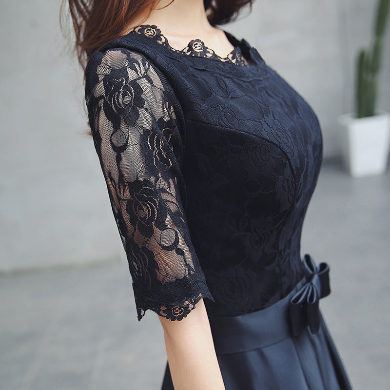 Elegant Black Small Evening Dress – Women's Banquet, Formal, Birthday, Host & Daily Wear Skirt