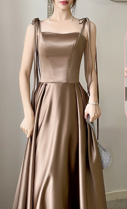 Summer Satin Bridesmaid Dress – Elegant Long Gown for Wedding, Banquet, Evening Party, Sisterhood Annual Meeting