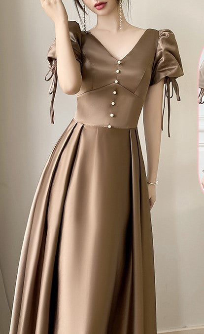 Summer Satin Bridesmaid Dress – Elegant Long Gown for Wedding, Banquet, Evening Party, Sisterhood Annual Meeting