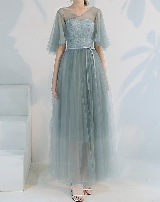 New Summer Gray Bridesmaid Dress – Fairy Temperament Slim Fit Midi Dress for Women