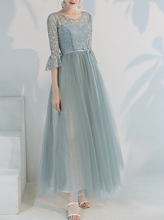 New Summer Gray Bridesmaid Dress – Fairy Temperament Slim Fit Midi Dress for Women