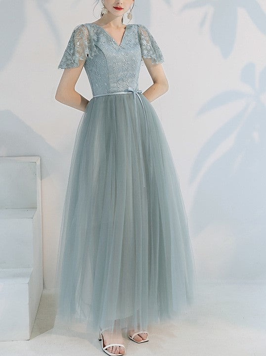 New Summer Gray Bridesmaid Dress – Fairy Temperament Slim Fit Midi Dress for Women