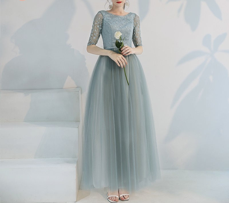New Summer Gray Bridesmaid Dress – Fairy Temperament Slim Fit Midi Dress for Women