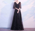 Summer Elegant Black Evening Gown – Slim Fit Formal Banquet Dress for Women, Host Style Long Dress